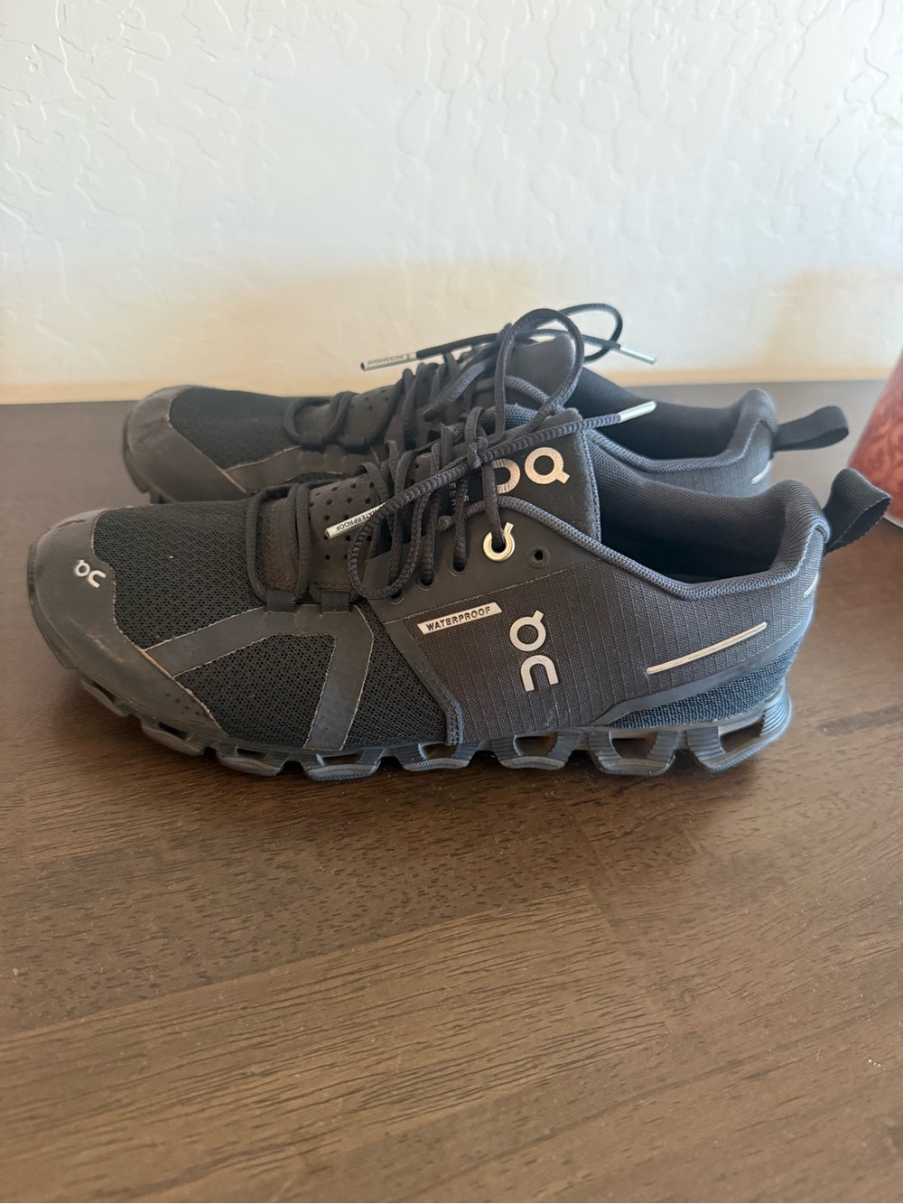 On Running Men's Black Waterproof Cloudsurfer-Style Athletic Shoes